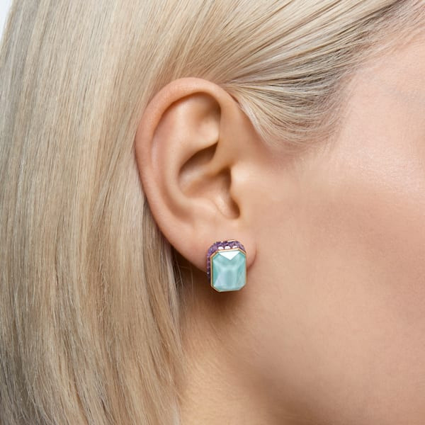 Orbita earring, Single, Octagon cut crystal